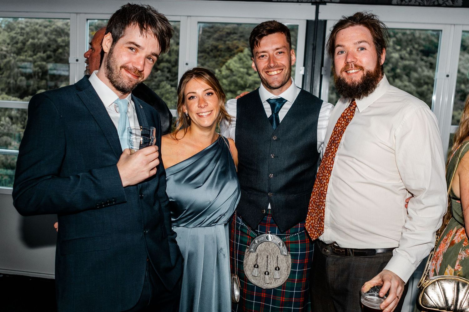 Guests  portait, wedding, Glass House Edinburgh City Scotland,