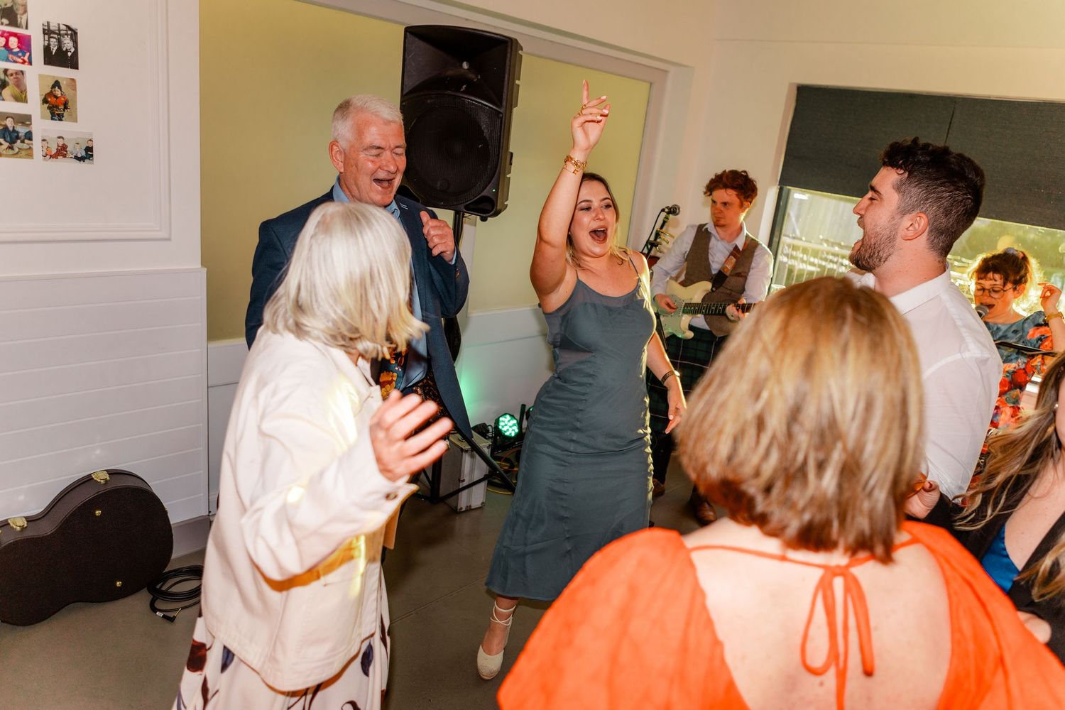 Wedding guest dancing, Whitekirk Hill, Whitekirk, North Berwick