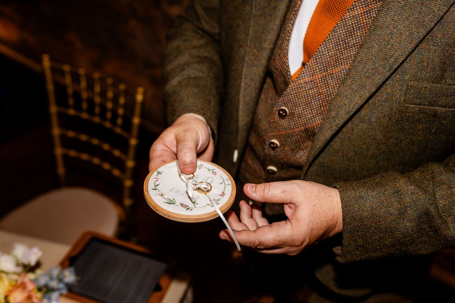 Wedding rings, Virgin hotel in Edinburgh City Scotland