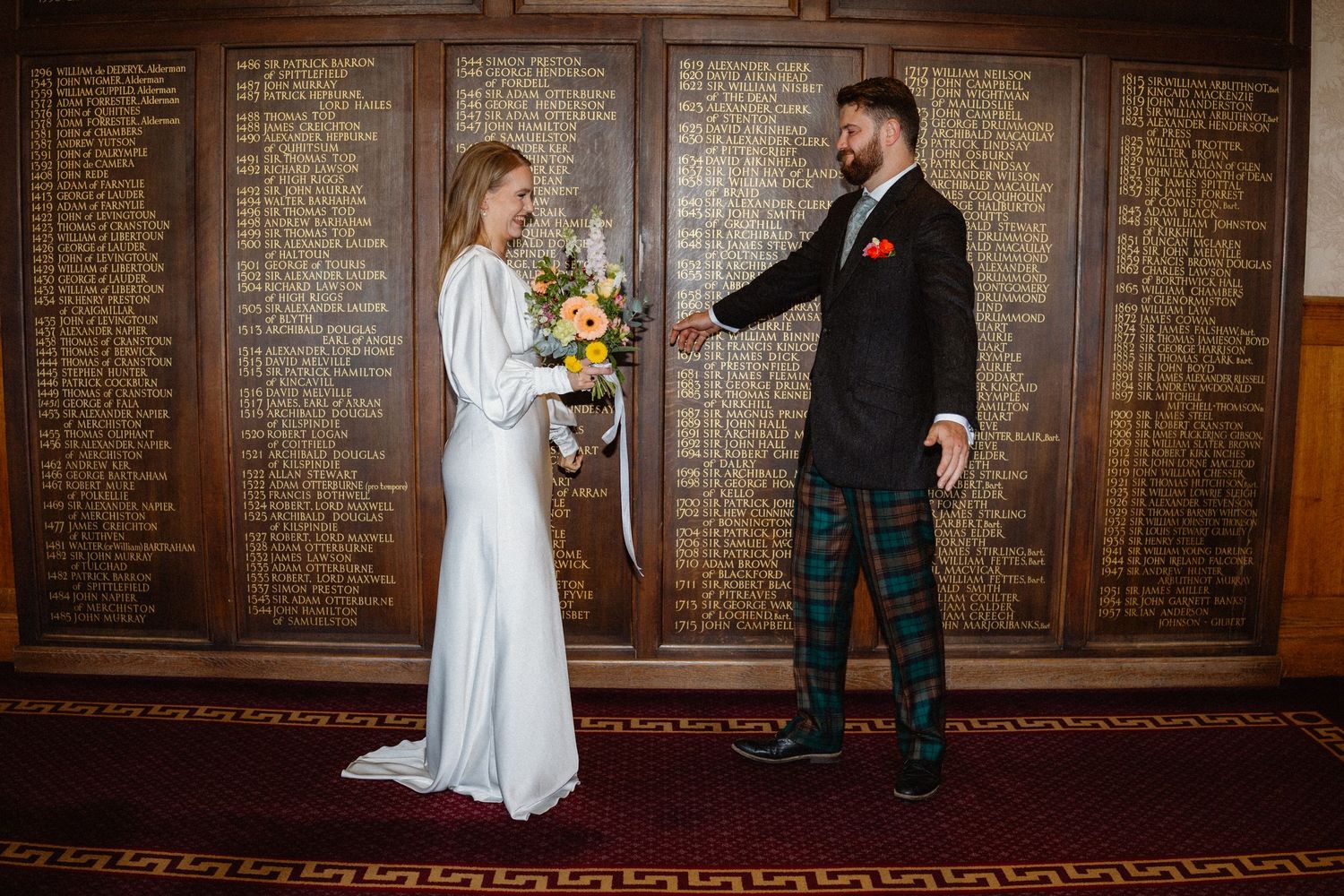 Wedding, first look, European Suite City Chambers Edinburgh