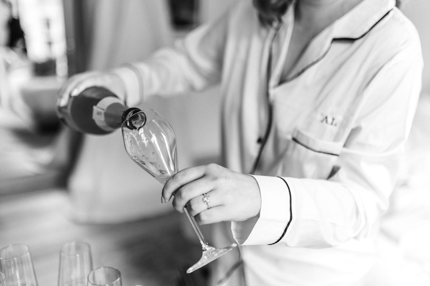 Wedding drinks morning prep, Virgin hotel in Edinburgh City Scotland