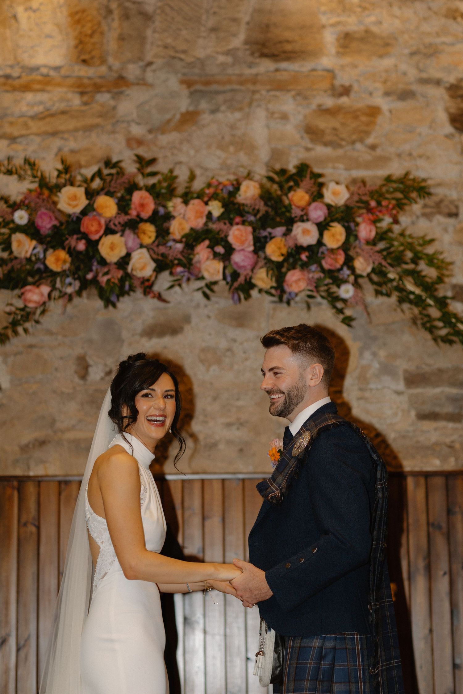 Wedding ceremony, at Rosebery Steading, Temple, Gorebridge, Scotland.