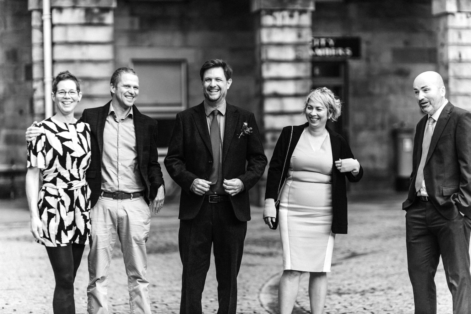 friends photo, wedding at  City Chambers Edinburgh Scotland,