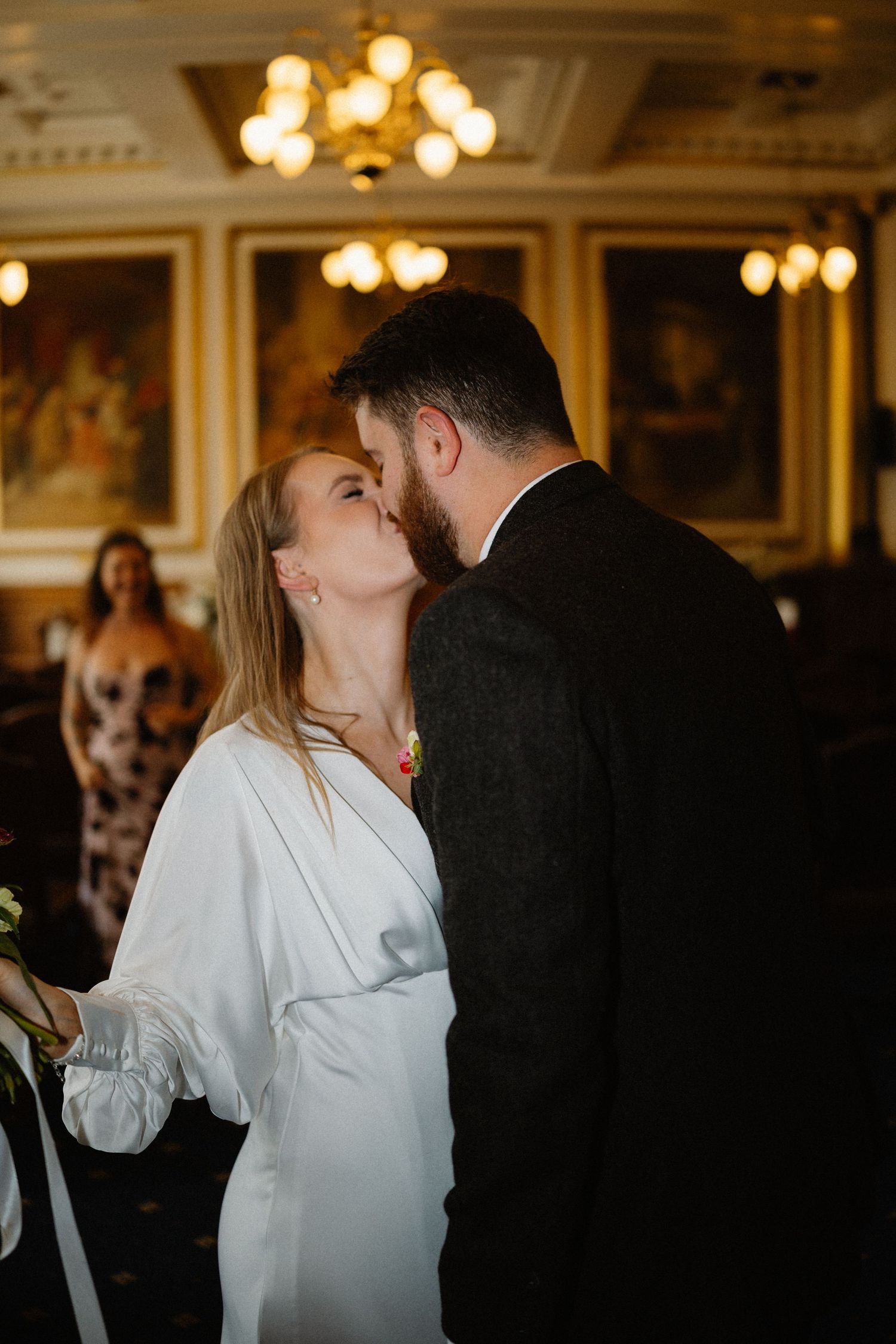 European suit City Chambers Wedding Edinburgh Scotland