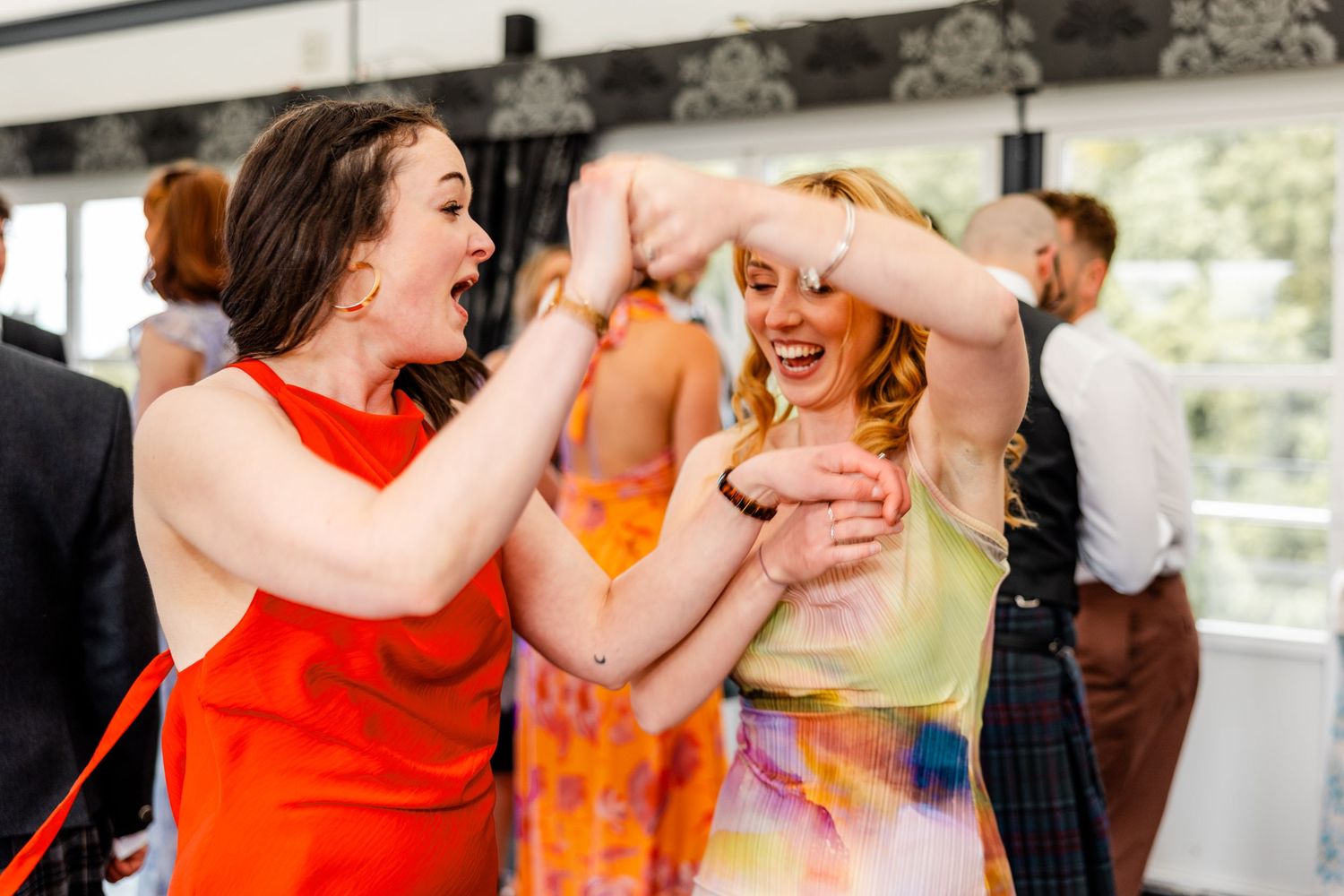 Party, guest dancing, wedding, Glass House Edinburgh City Scotland,