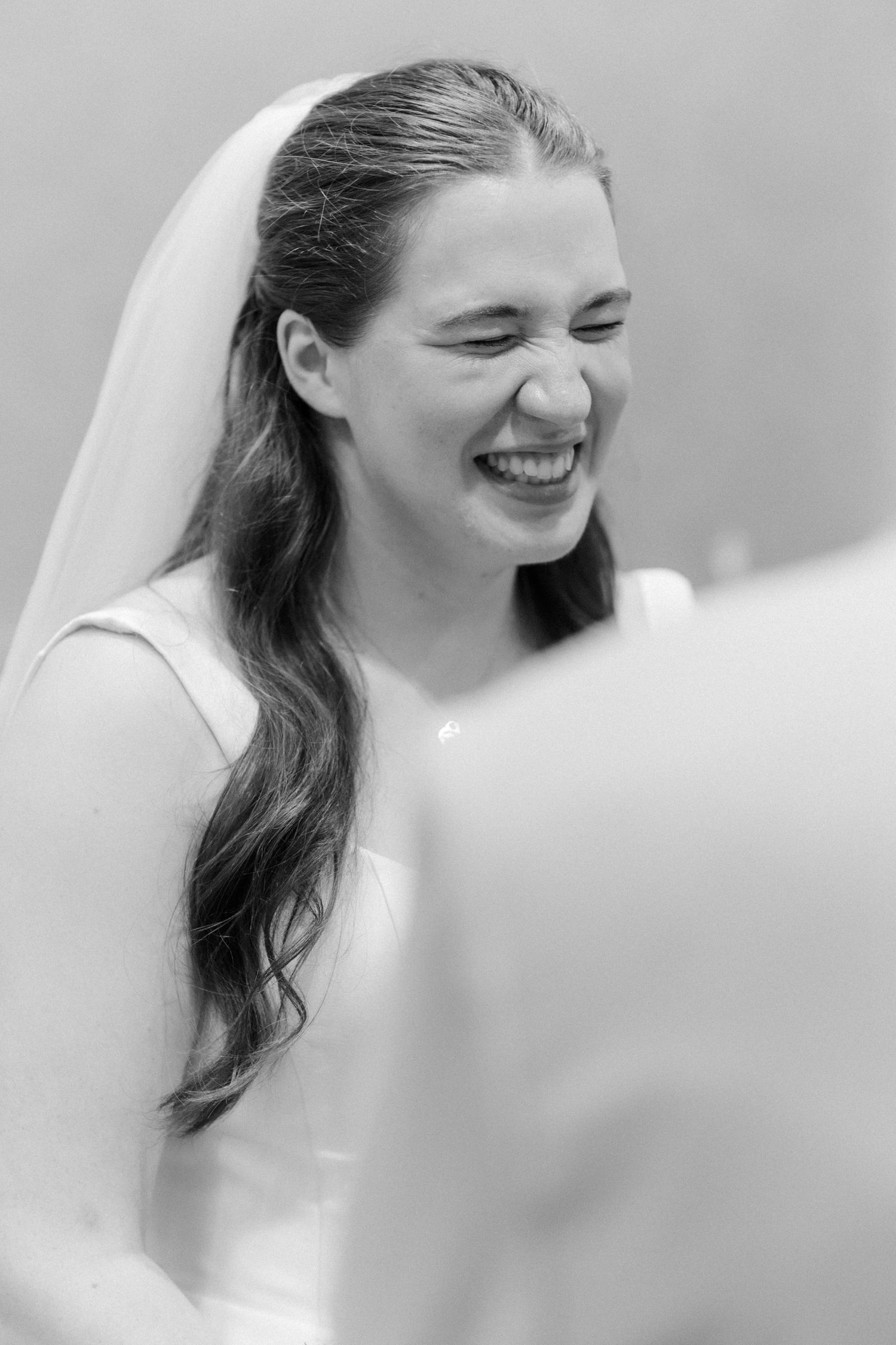 Edinburgh Elopement bride laughing