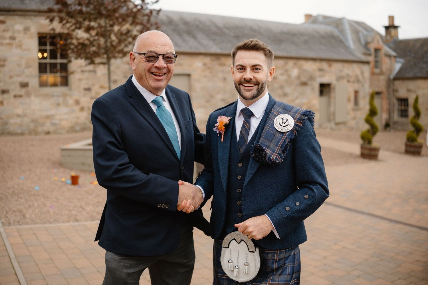 Wedding courtyard at Rosebery Steading, Temple, Gorebridge, Scotland.