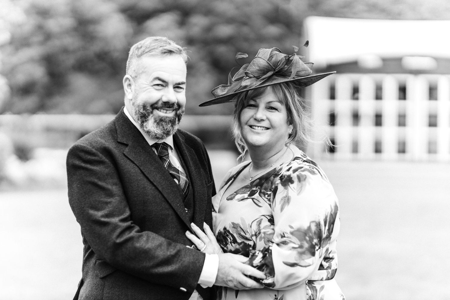 wedding parents outside of the Glass House, Edinburgh, Scotland.