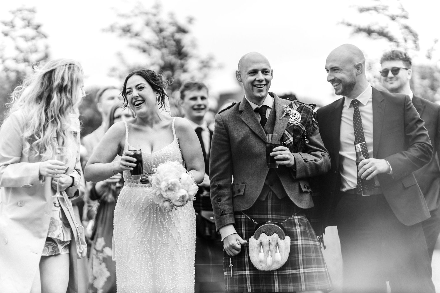 Speeches, outdoor wedding, Glass House Edinburgh City Scotland,
