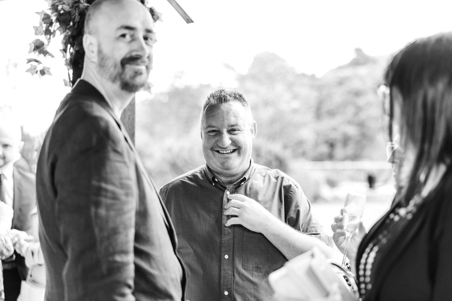 Brothers wedding outside of the Glass House, Edinburgh, Scotland.