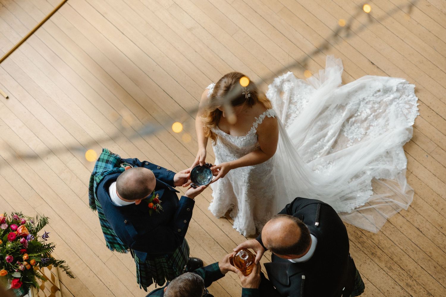 Scottish tradition, drink, bride and groom, Netherbyres House
Wedding venue in Eyemouth, Scotland
