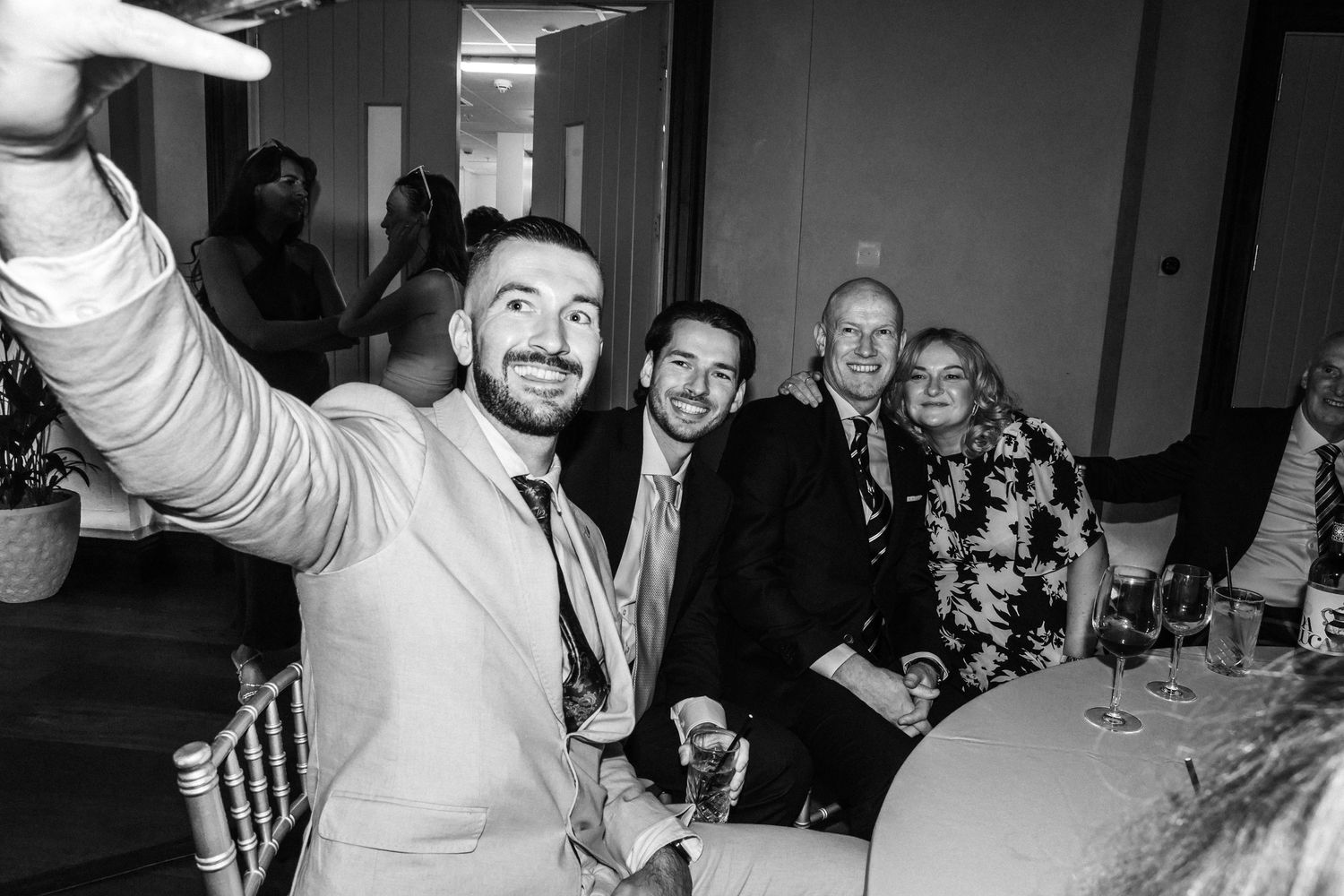 Wedding Party, selfie Virgin hotel in Edinburgh City Scotland