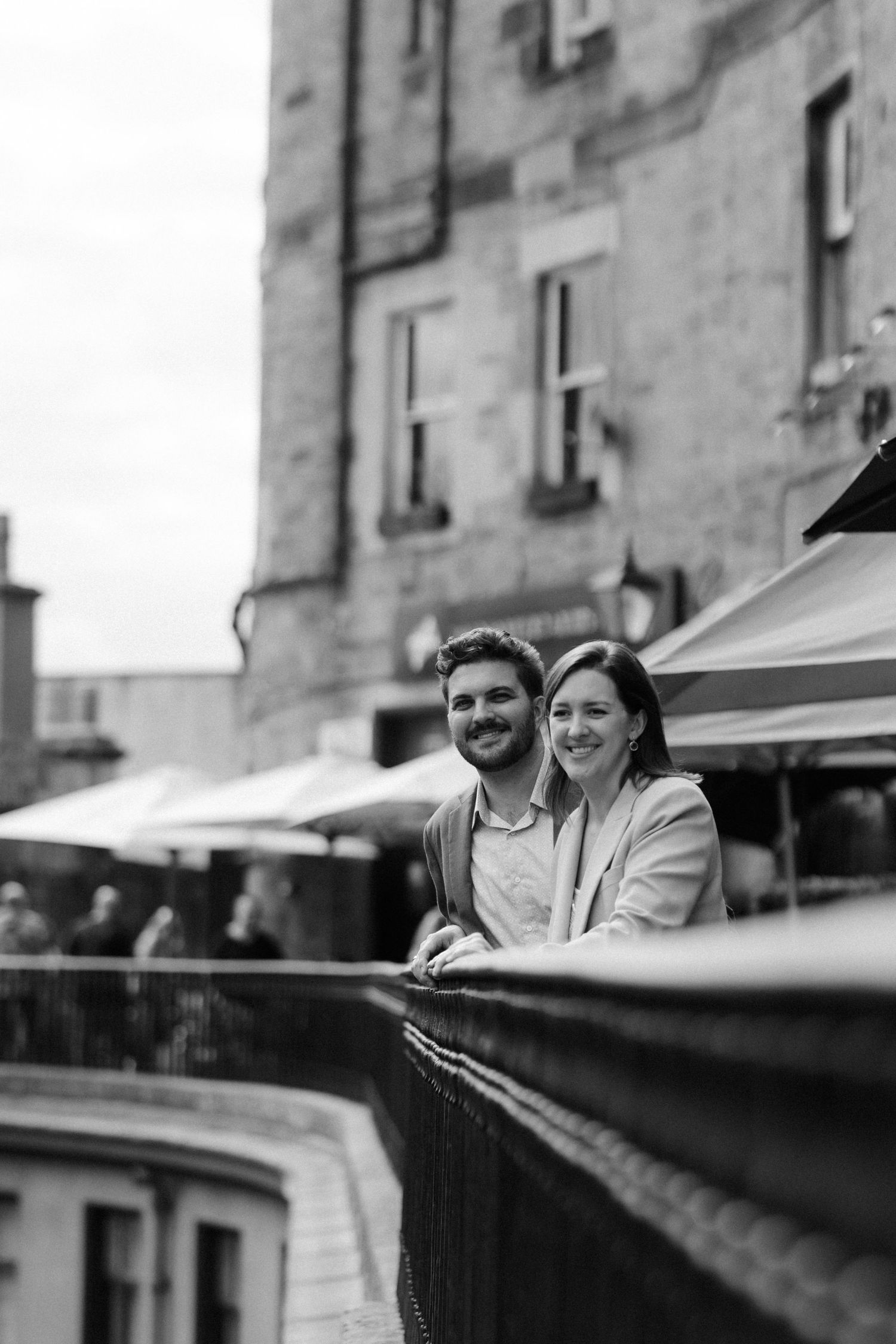 Black and White Wedding photos on Vittoria Street in Edinburgh Scotland
