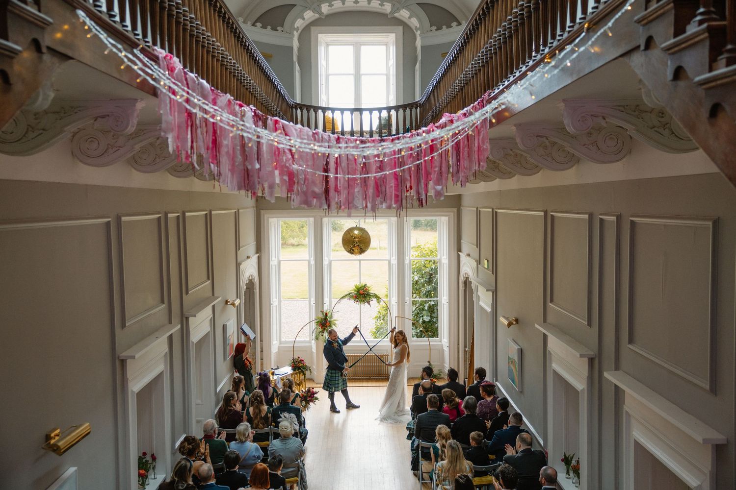 Hand fasting bride and groom, Netherbyres House
Wedding venue in Eyemouth, Scotland