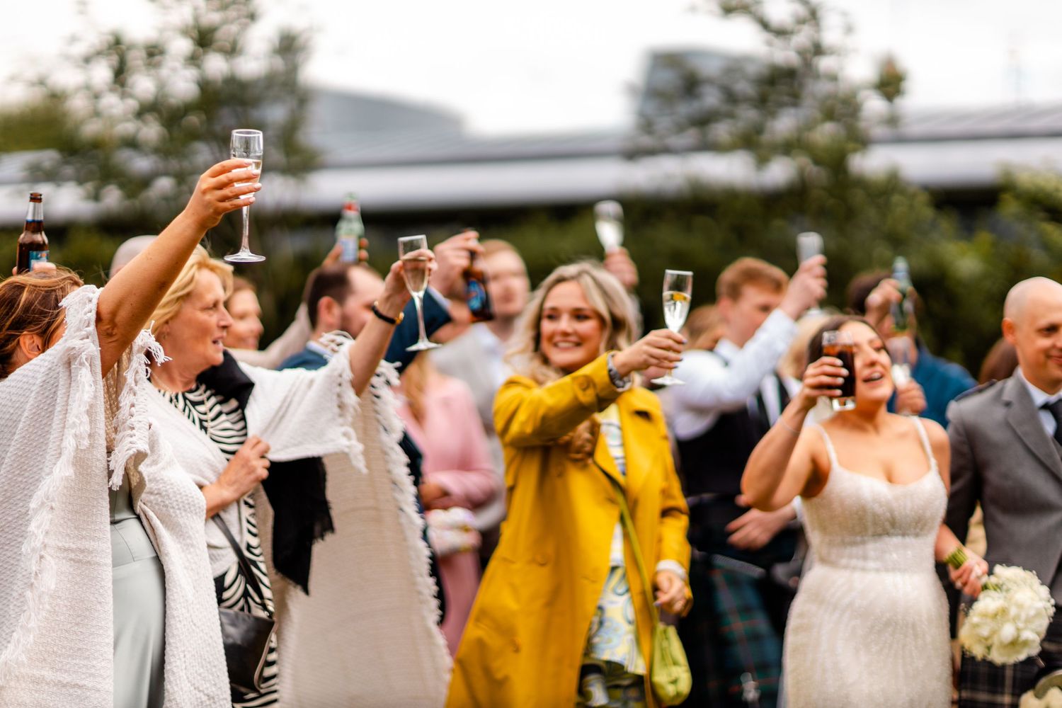 Guests Speeches, outdoor wedding, Glass House Edinburgh City Scotland,