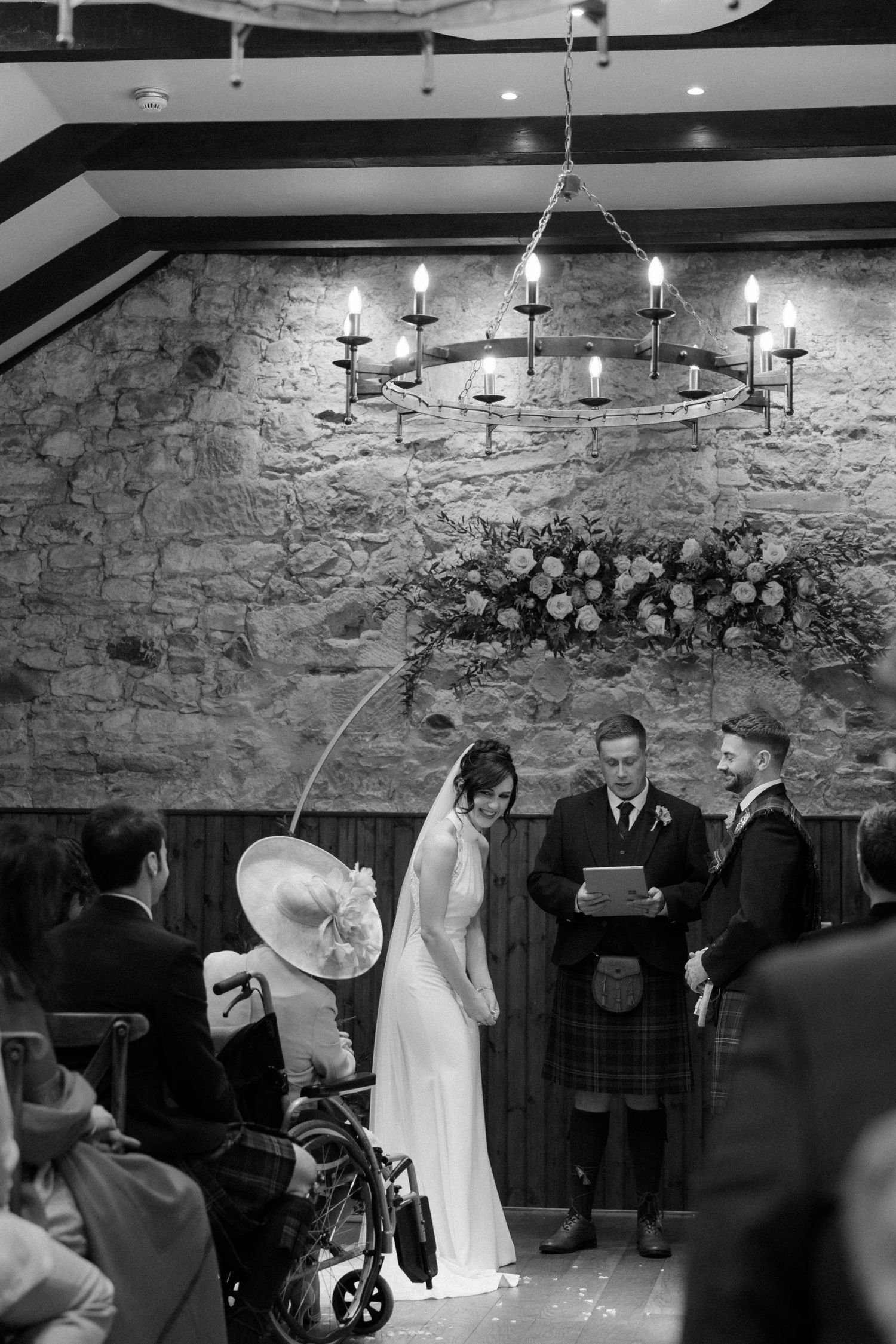 Wedding ceremony, happiness, at Rosebery Steading, Temple, Gorebridge, Scotland.