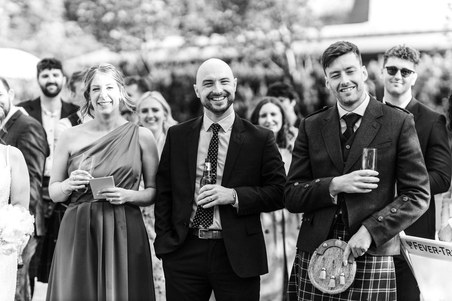 Speeches, outdoor wedding, Glass House Edinburgh City Scotland,
