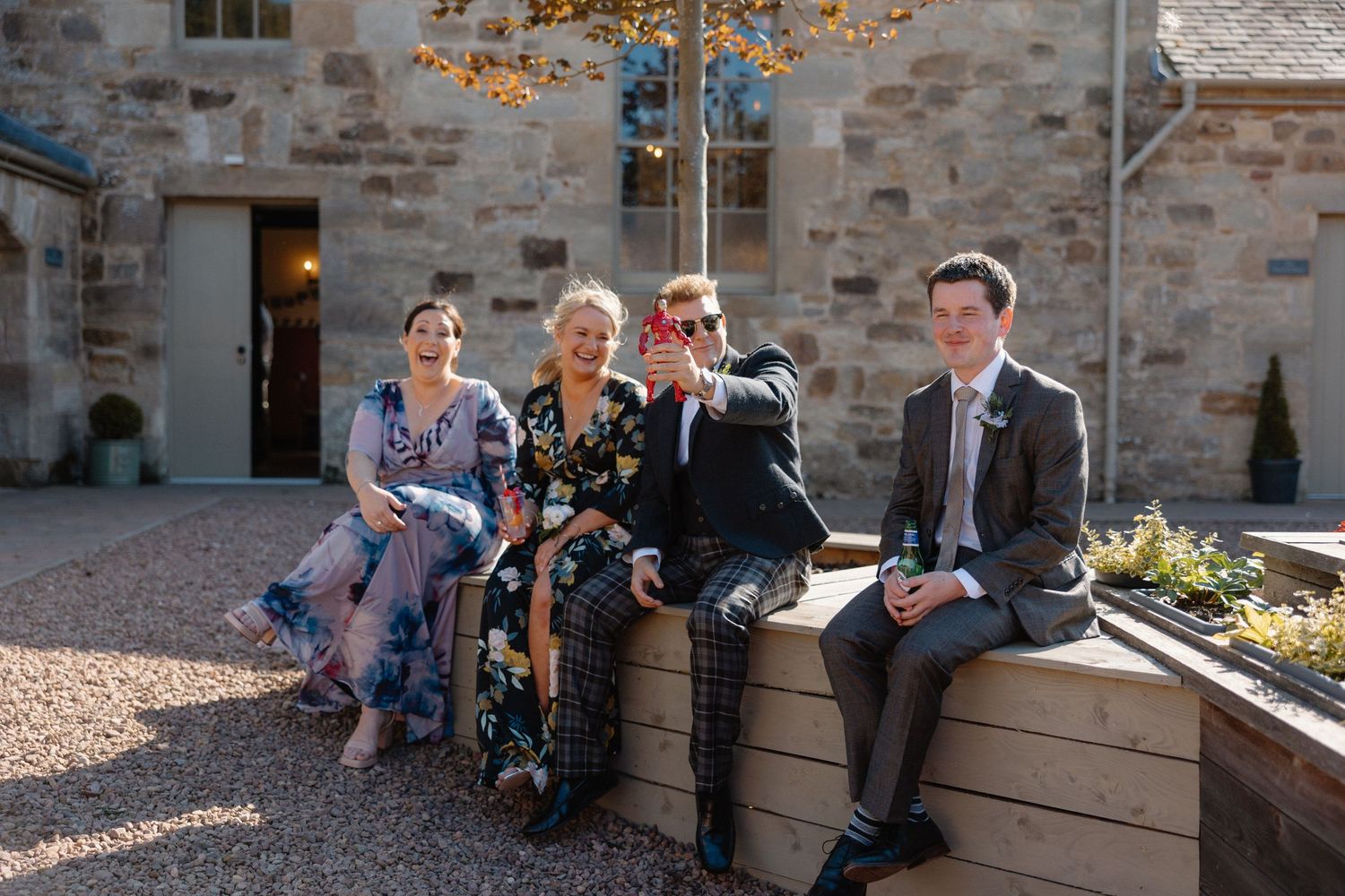Wedding courtyard at Rosebery Steading, Temple, Gorebridge, Scotland.