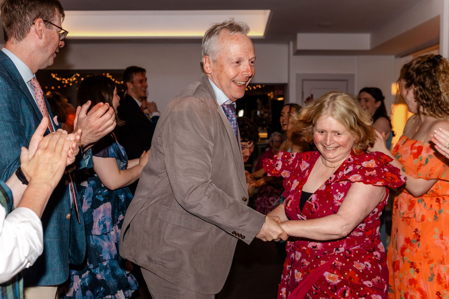 Wedding guest dancing, Whitekirk Hill, Whitekirk, North Berwick