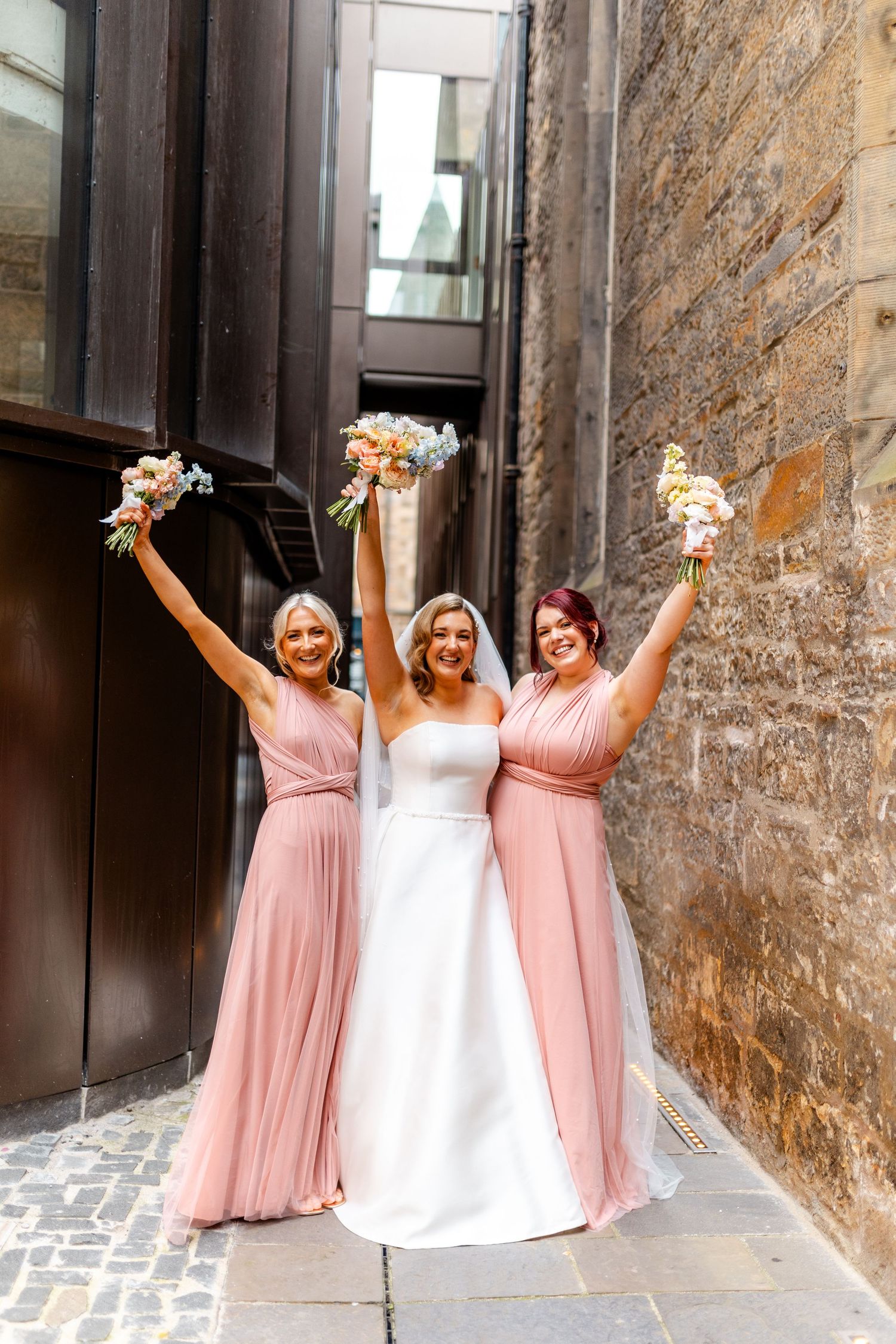 Wedding  group photos, Virgin hotel in Edinburgh City Scotland