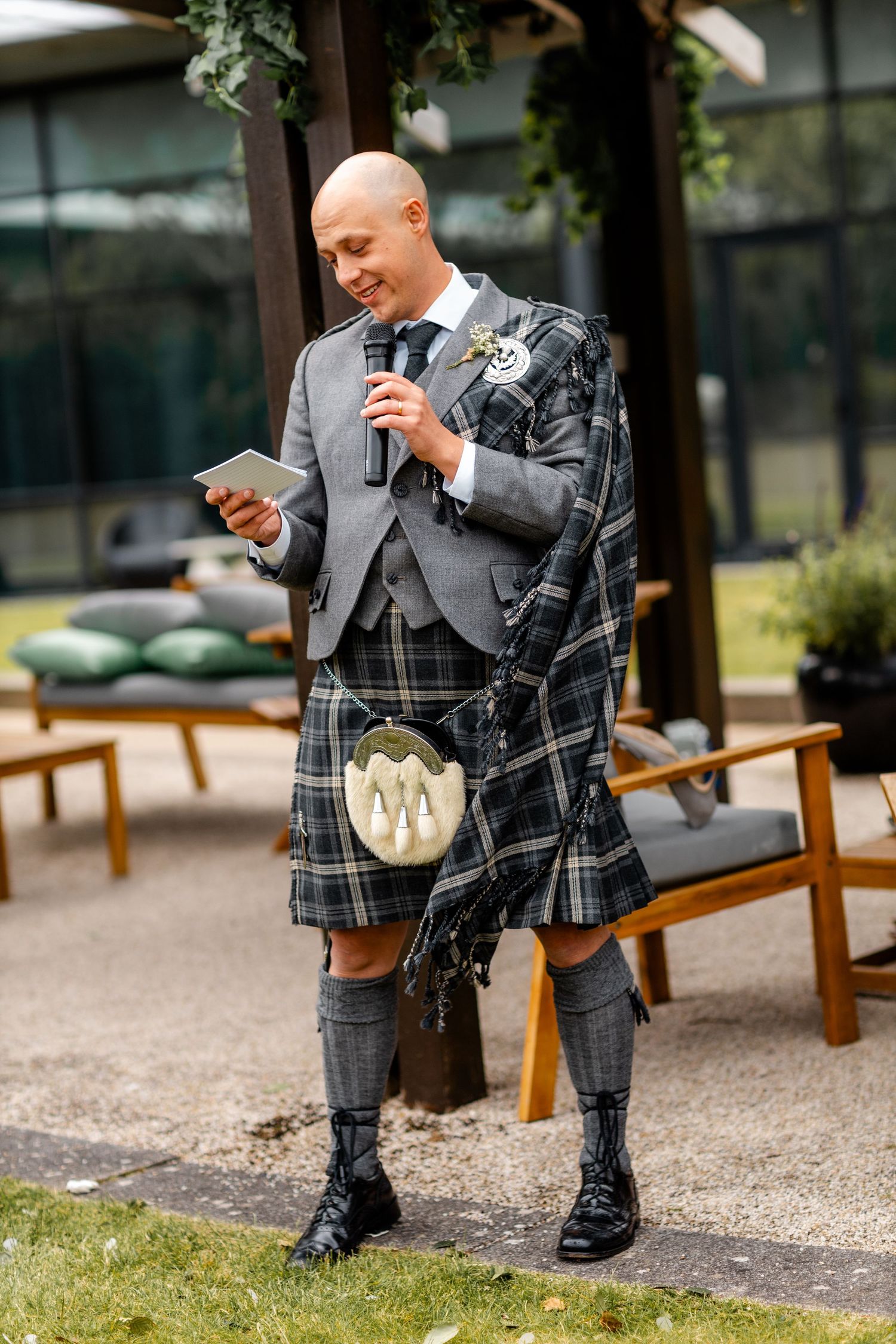 groom Speeches, outdoor wedding, Glass House Edinburgh City Scotland,