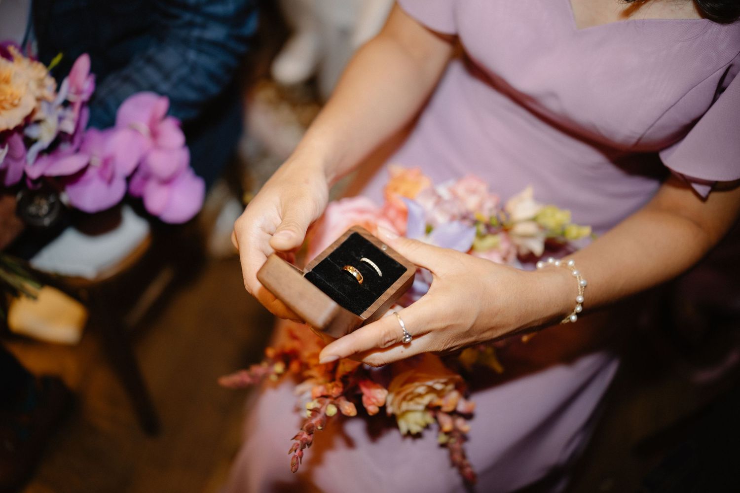 Wedding ceremony, rings, at Rosebery Steading, Temple, Gorebridge, Scotland.
