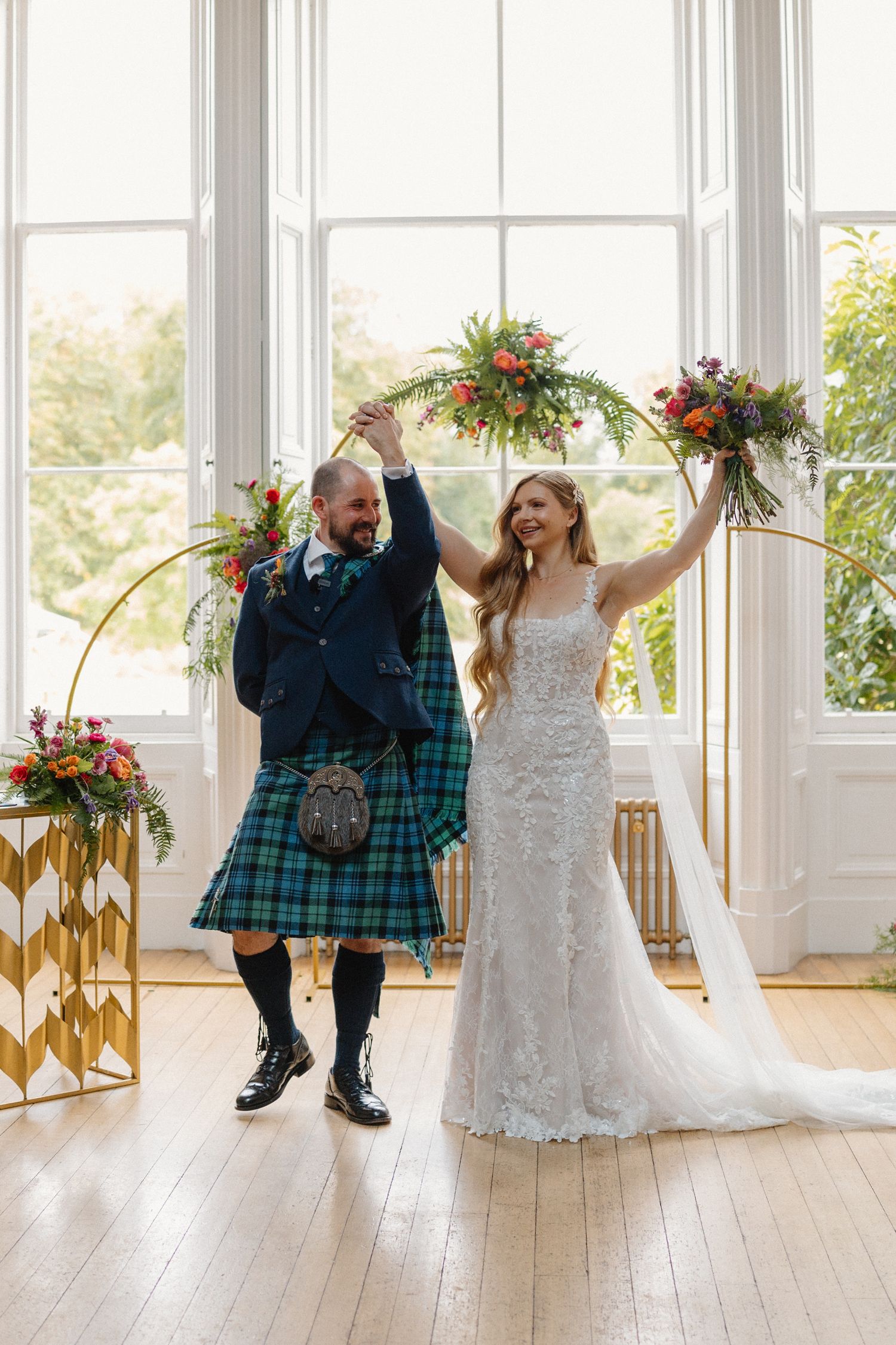 Just married, bride and groom, Netherbyres House
Wedding venue in Eyemouth, Scotland