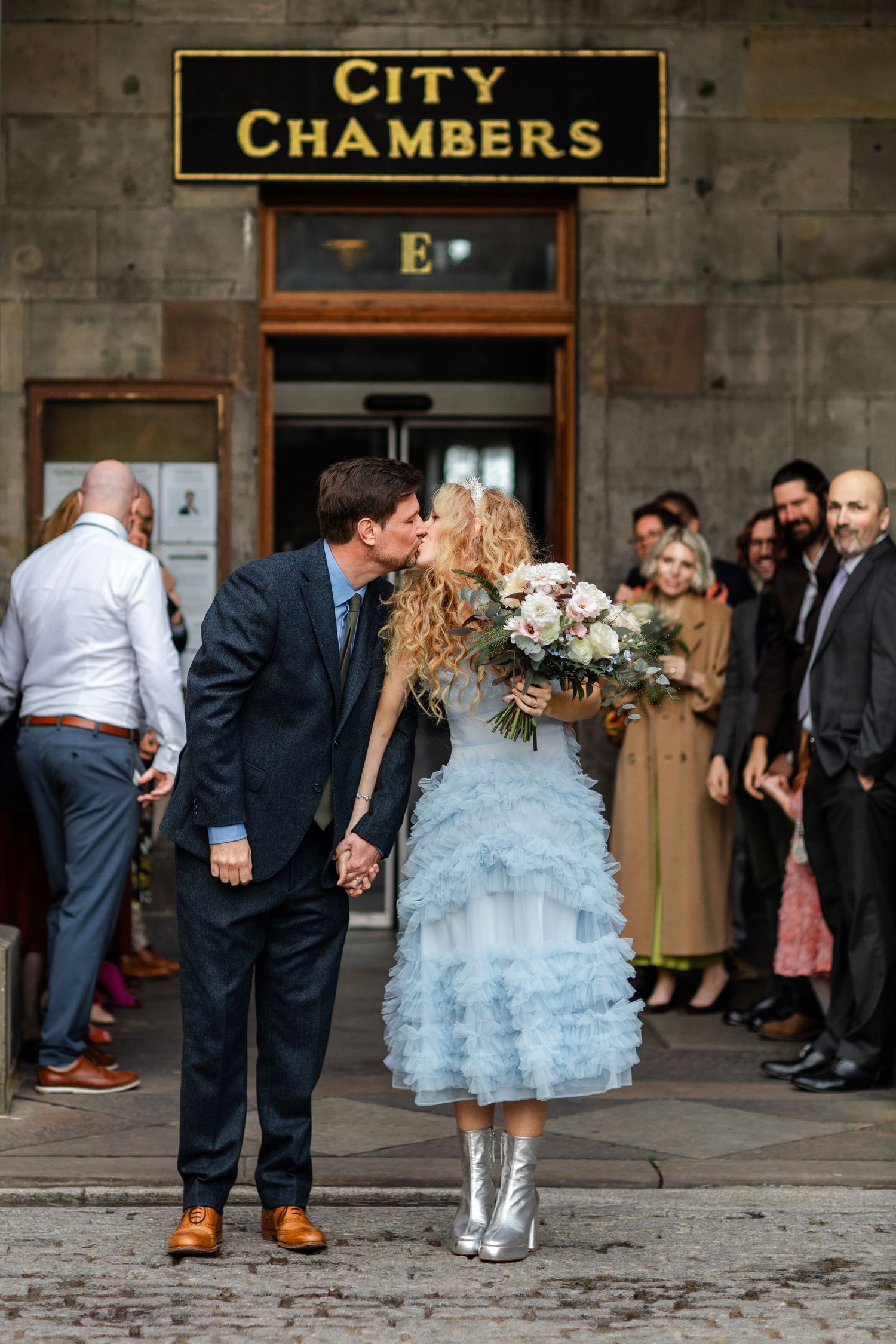 kiss wedding at  City Chambers Edinburgh Scotland,