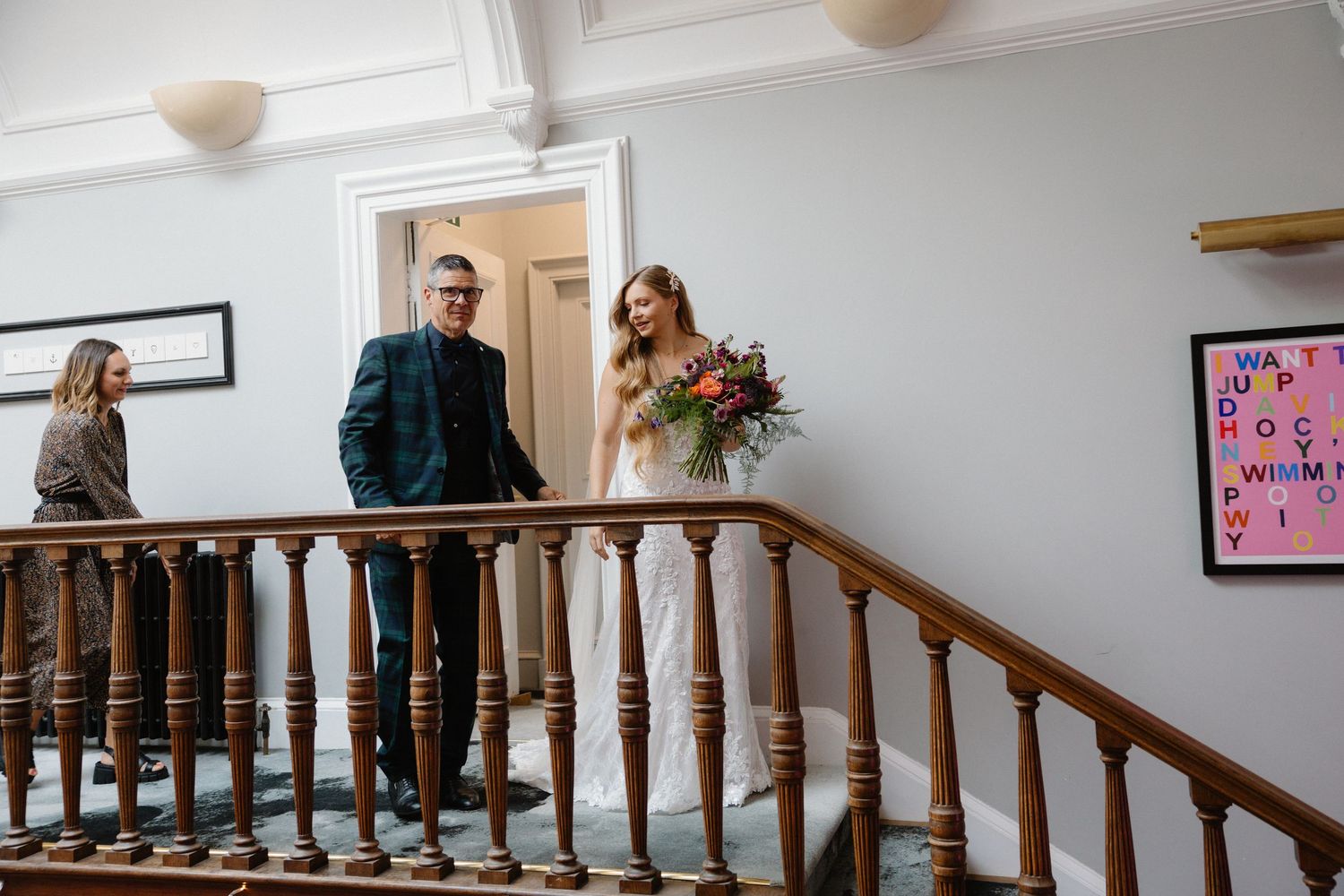 Walking down the isle bride and dad, Netherbyres House
Wedding venue in Eyemouth, Scotland