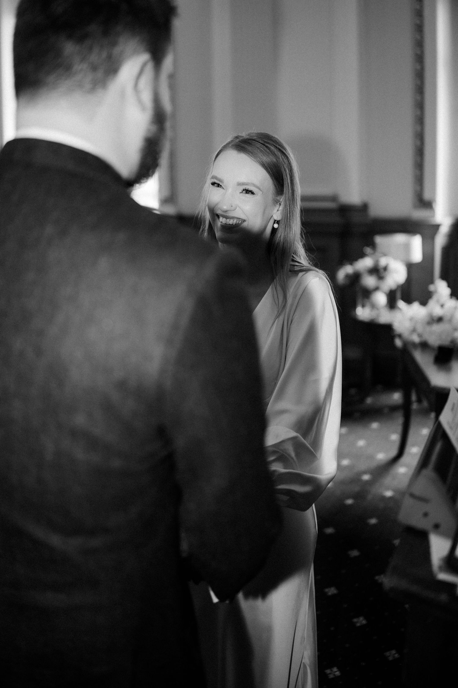 Wedding, happy tears, European Suite City Chambers Edinburgh