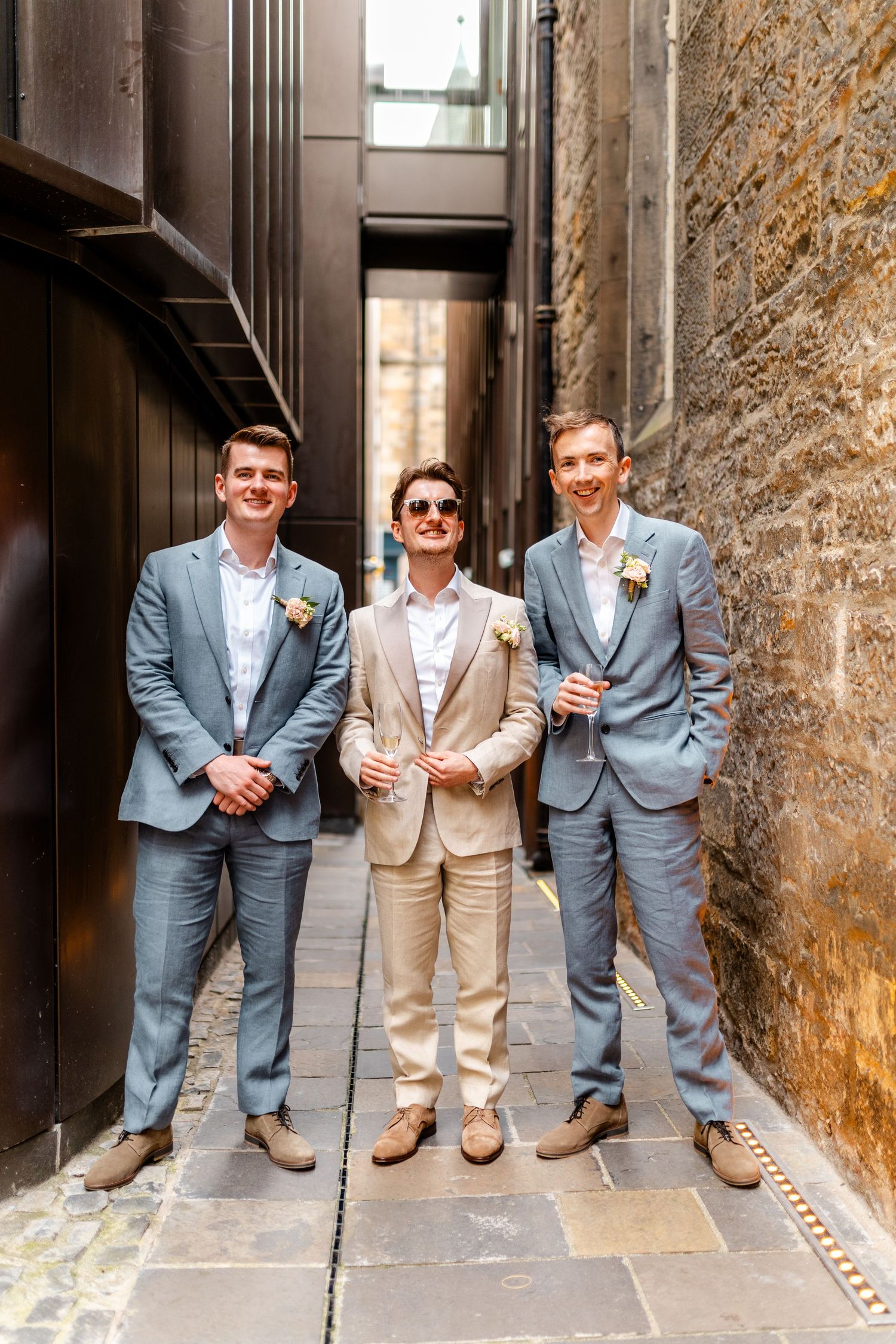 Wedding  group photos, Virgin hotel in Edinburgh City Scotland