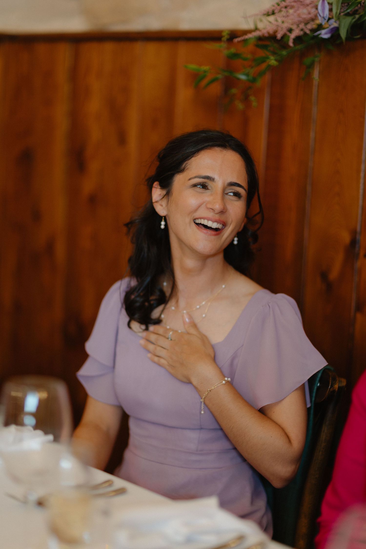 Guest at wedding speeches at Rosebery Steading, Temple, Gorebridge, Scotland.