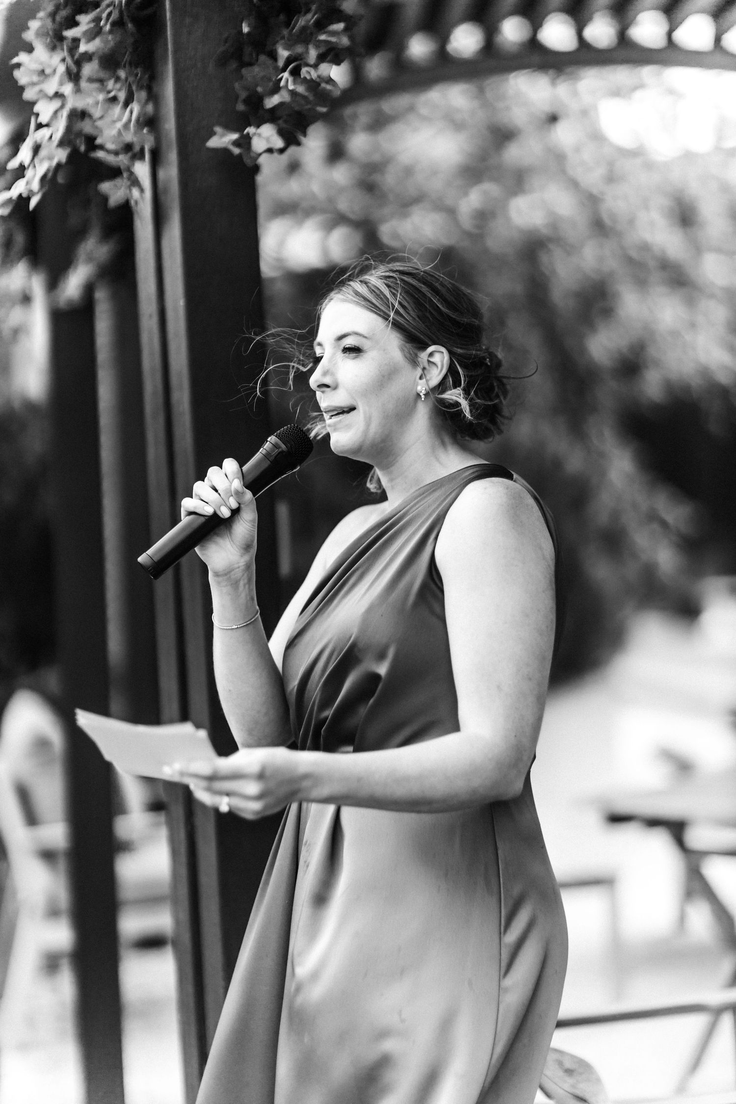 Speeches, outdoor wedding, Glass House Edinburgh City Scotland,