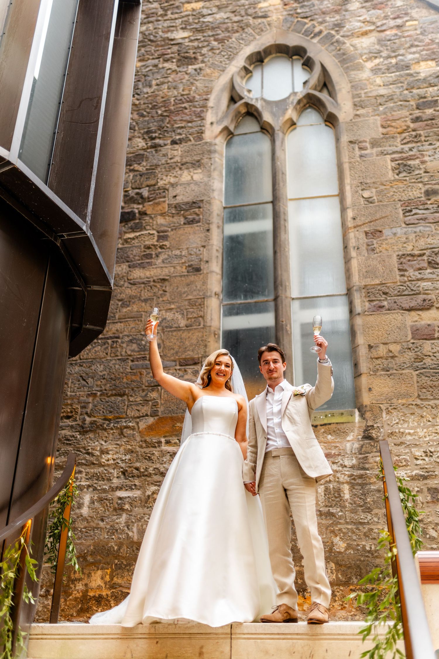 Wedding bride and groom, Virgin hotel in Edinburgh City Scotland
