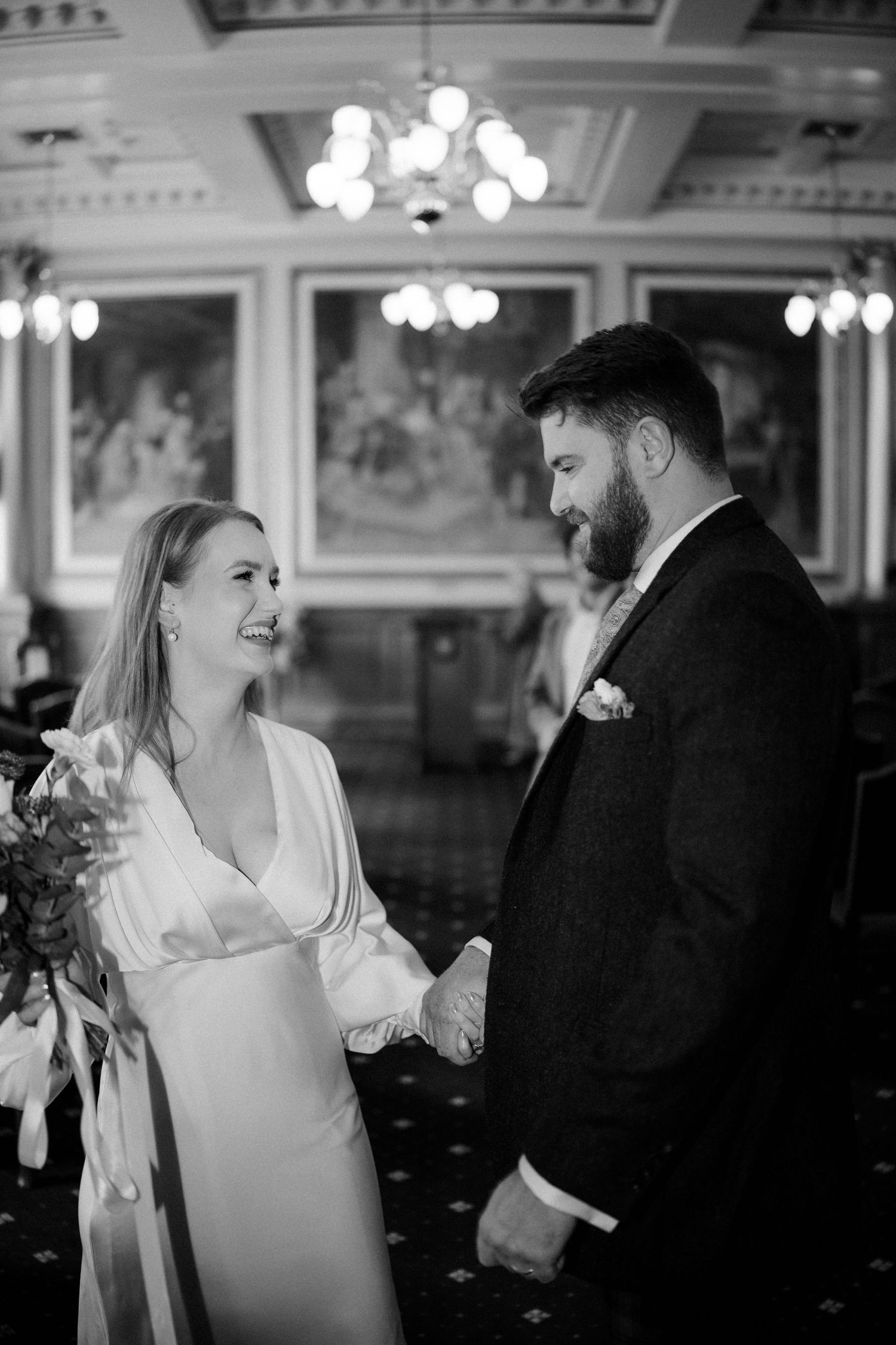 European suit City Chambers Wedding Edinburgh Scotland