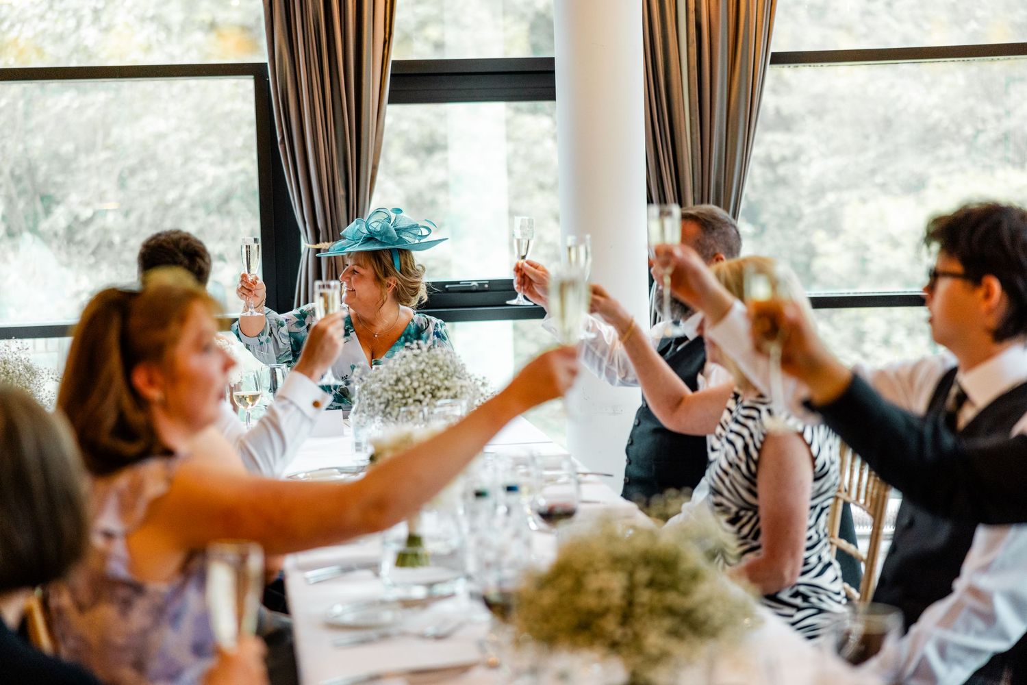 Speeches, glass, wedding, Glass House Edinburgh City Scotland,