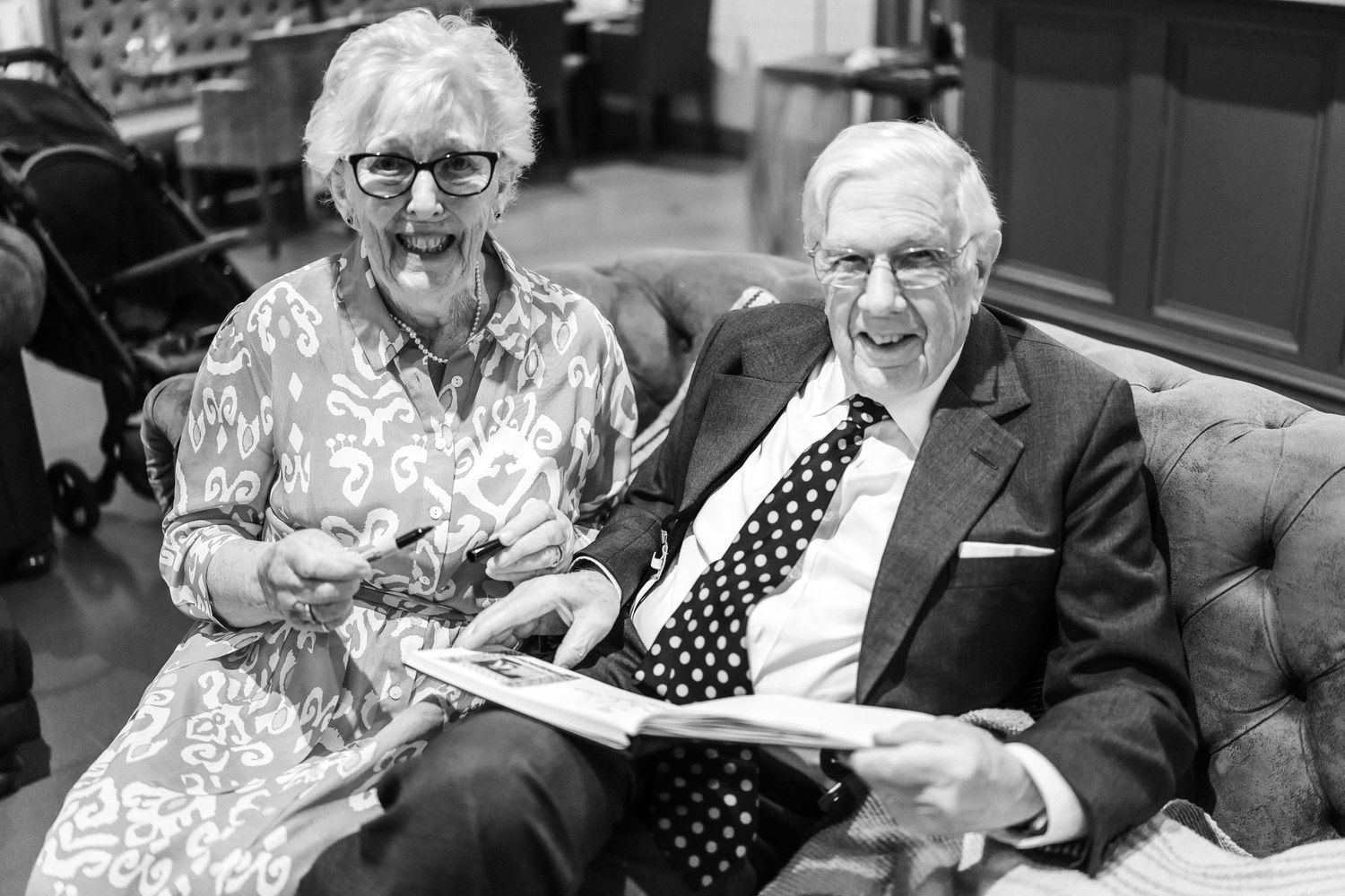 Wedding guests, grandparents, Whitekirk Hill, Whitekirk, North Berwick