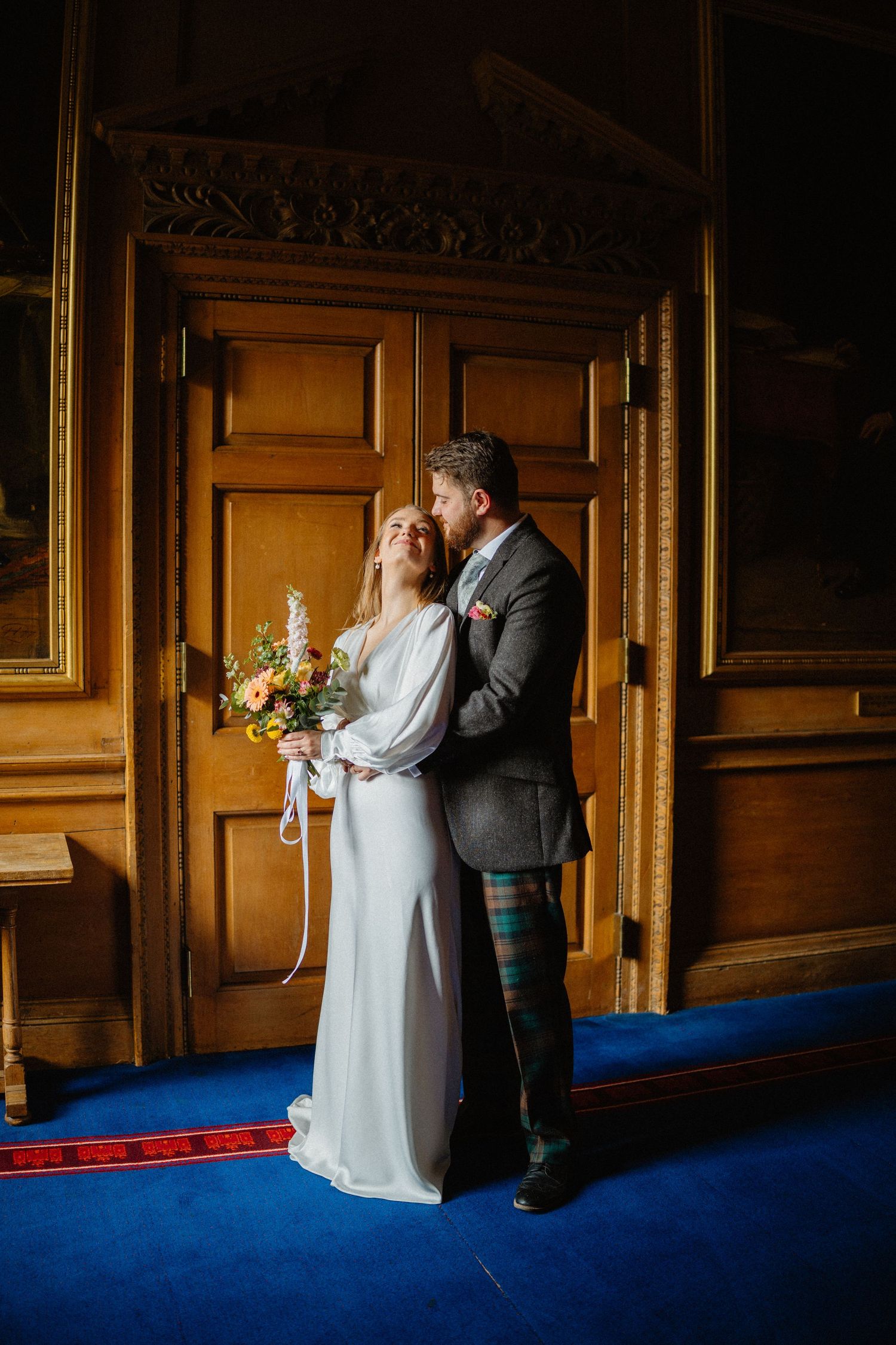 European suit City Chambers Wedding Edinburgh Scotland