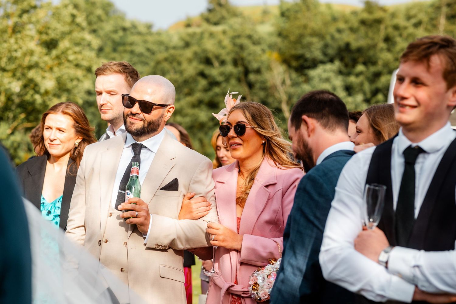 Speeches, outdoor wedding, Glass House Edinburgh City Scotland,