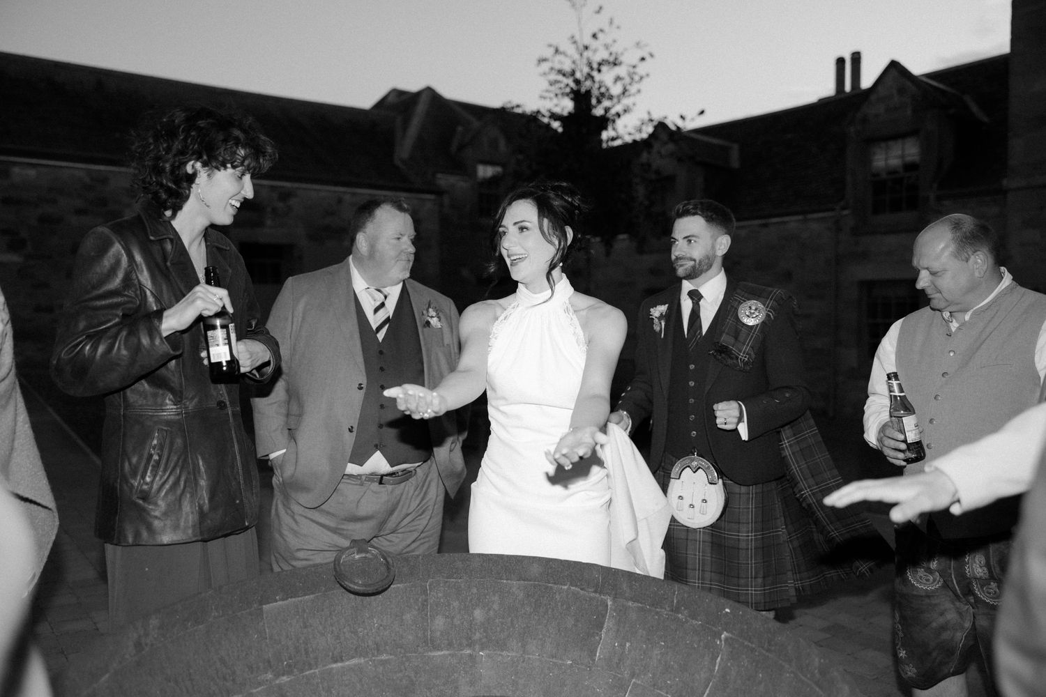 Wedding courtyard at Rosebery Steading, Temple, Gorebridge, Scotland.