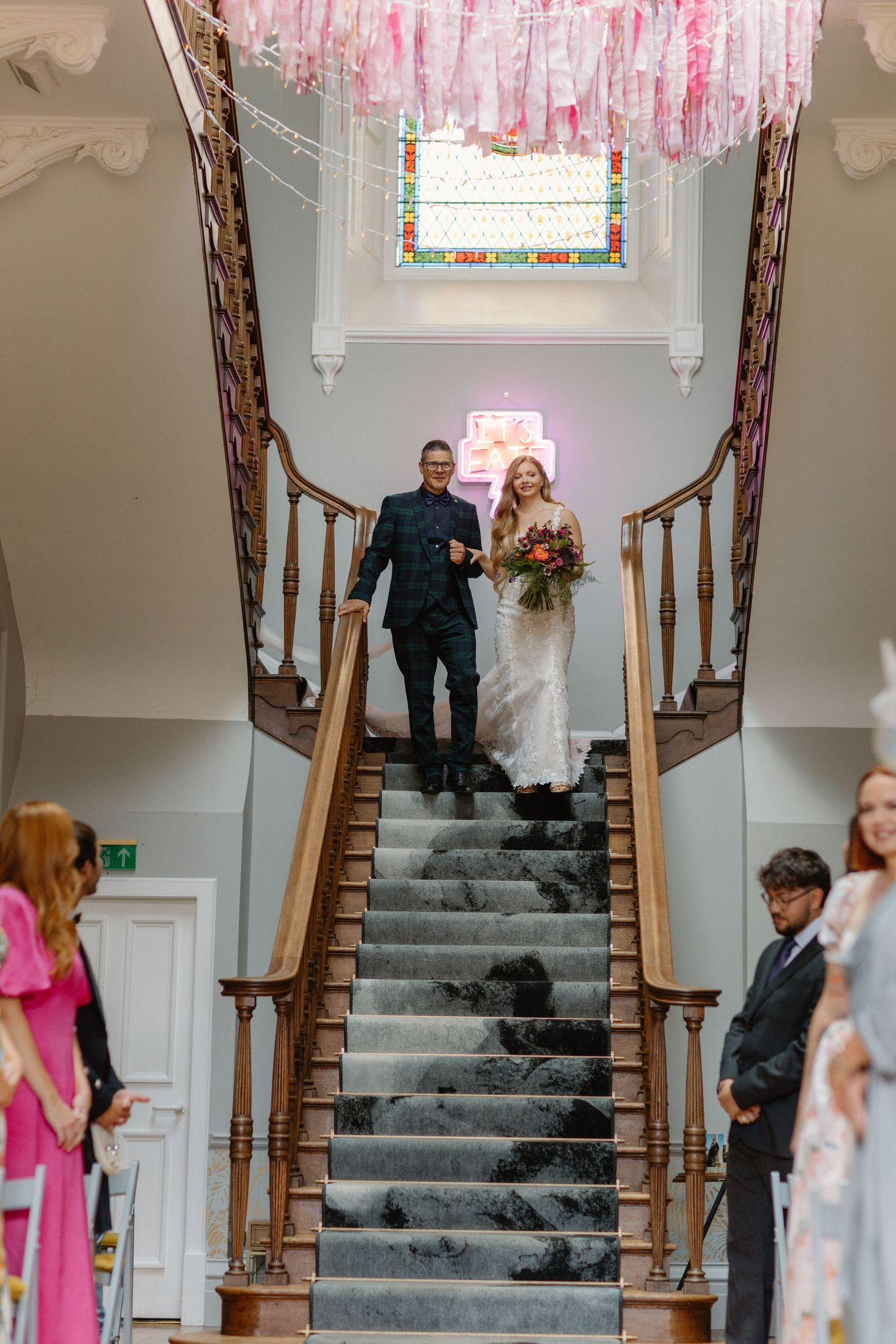 Walking down the isle bride and dad, Netherbyres House
Wedding venue in Eyemouth, Scotland