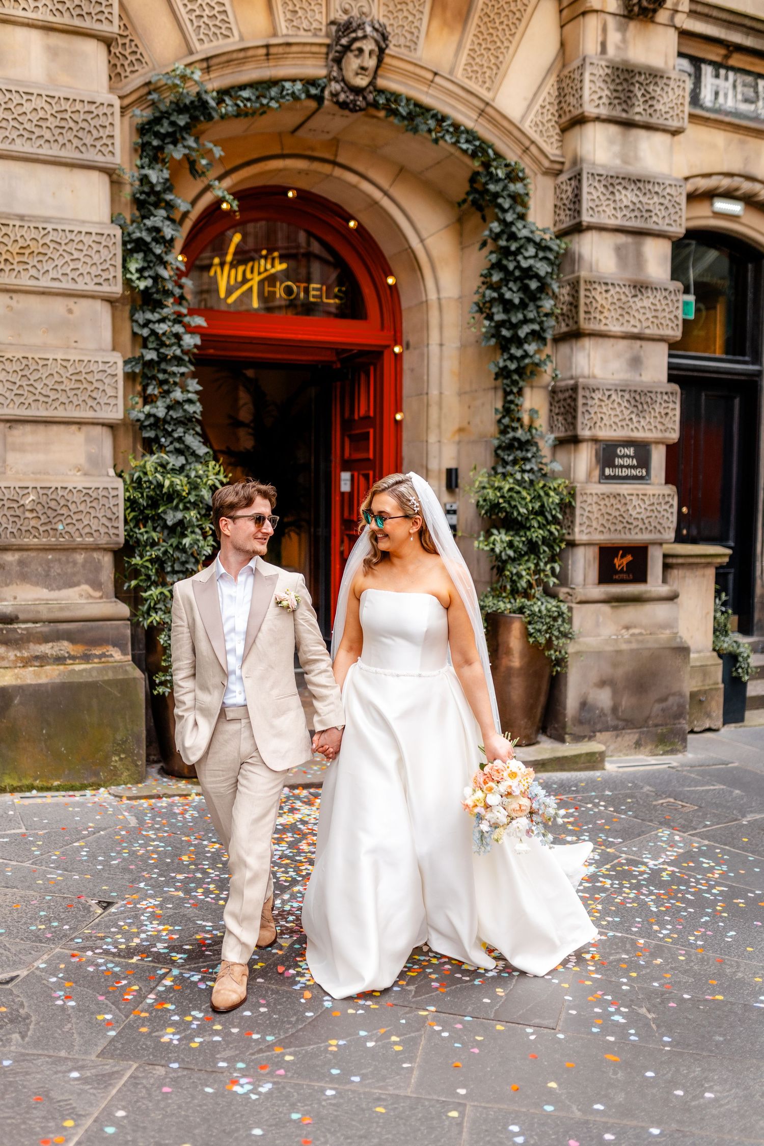 Wedding photoshoot, Virgin hotel in Edinburgh City Scotland