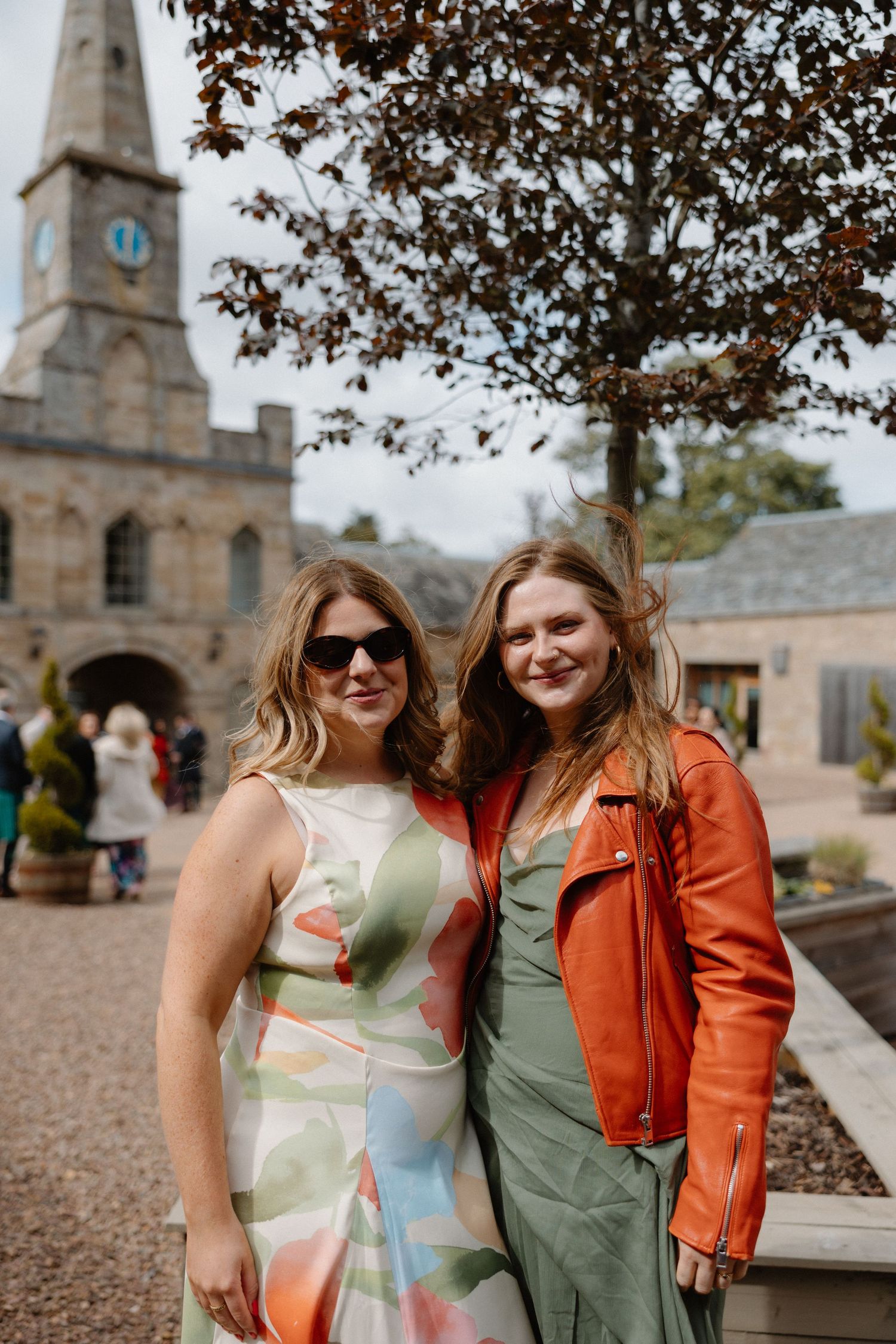 Wedding drinks courtyard at Rosebery Steading, Temple, Gorebridge, Scotland.
