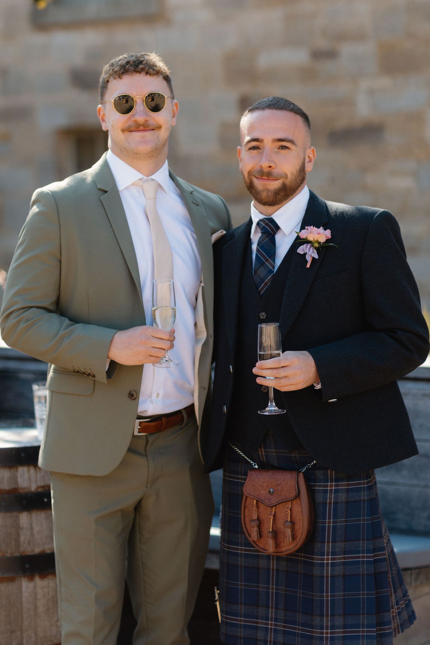 Wedding guests at Rosebery Steading, Temple, Gorebridge, Scotland.