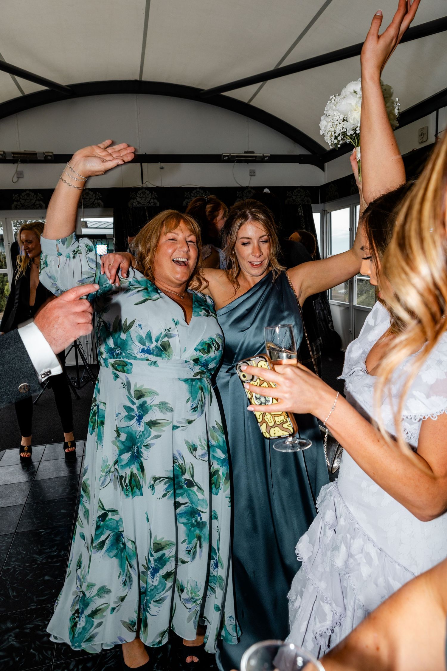 Party, guest dancing, wedding, Glass House Edinburgh City Scotland,