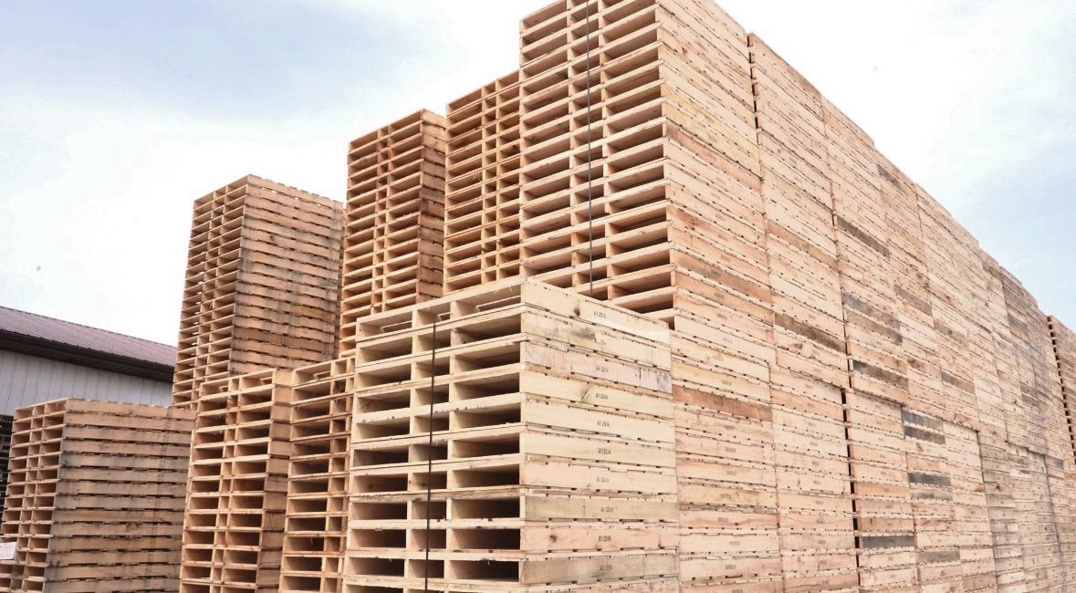 Pallets stacked to the sky