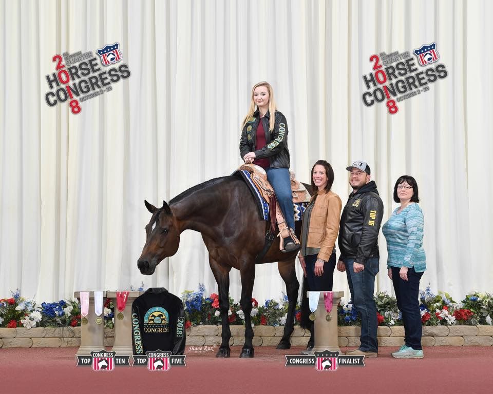 Horse and rider in a win picture from the All American Quarter Horse Congress