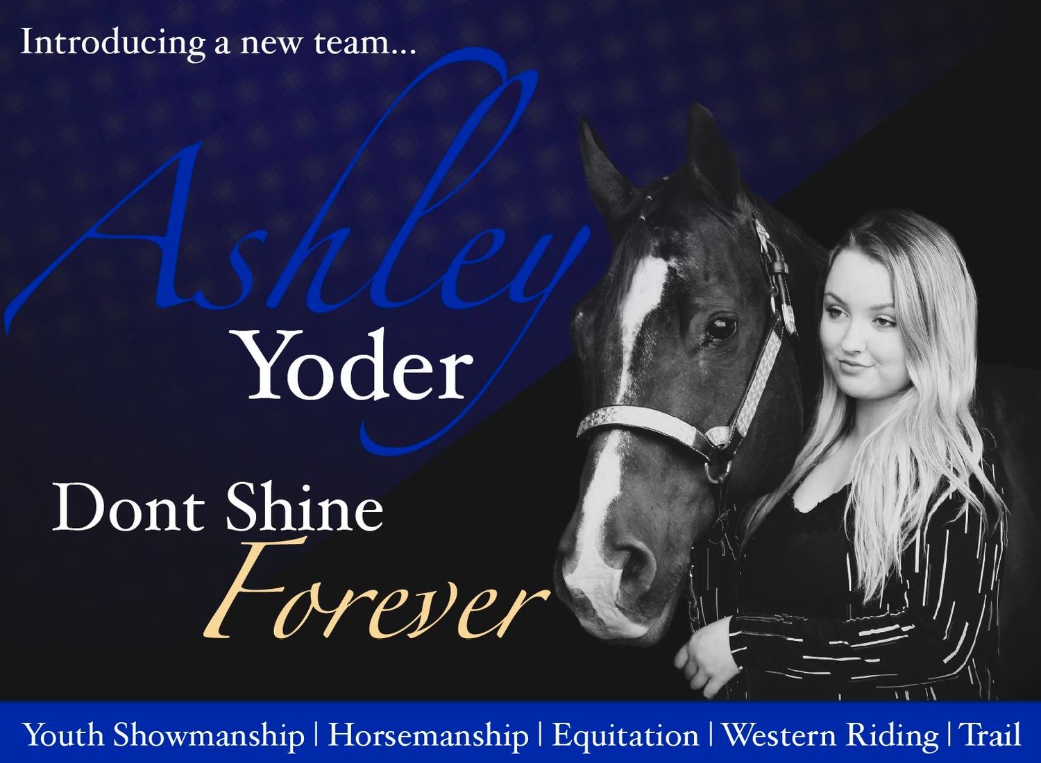 An ad of a horse and rider