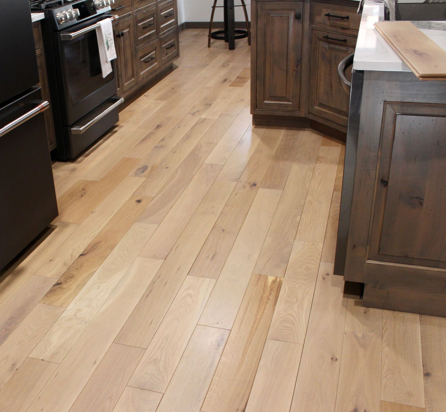 Hardwood flooring in a kitchen
