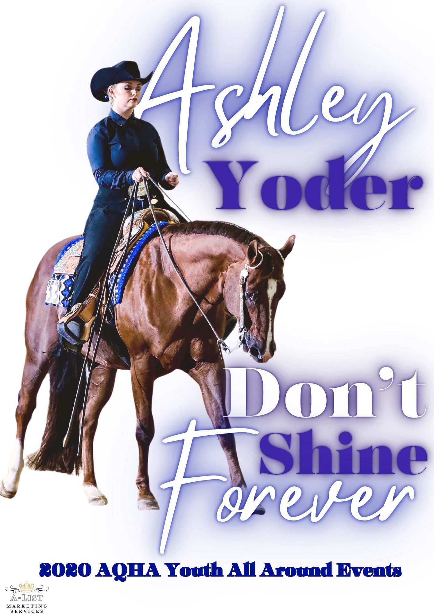 An ad of a horse and rider